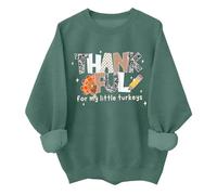 Thankful For My Little Turkeys felpa divertente Thankful Turkey Thanksgiving Teacher felpa unisex, Verde, 3XL