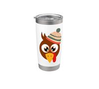 Thankful Grateful Blessed Thanksgiving Turkey Cappello invernale Bicchiere termico in acciaio inox doppia parete