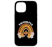 Thankful Turkey Rainbow Funny Retro Ringraziamento Donne Ragazze Custodia per iPhone 15