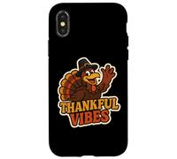 Thankful Vibes - Cappello da pellegrino vintage per il Ringraziamento, tacchino Custodia per iPhone X/XS