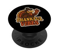 Thankful Vibes - Cappello da pellegrino vintage per il Ringraziamento, tacchino PopSockets PopGrip Adesivo