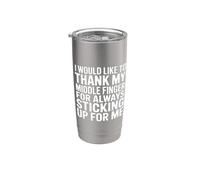 Thanks To My Middle Finger For Having My Back - Bicchiere termico in acciaio inox doppia parete
