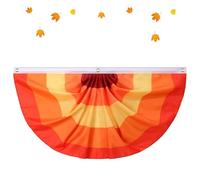 Thanksgiving 3x6 Ft Fall Pleated Fan Flag, Fall Buntings for Outside 3 Rustproof Grommets & Easy Hang for Outdoor Yard Decorations (1pcs)
