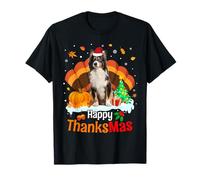 Thanksgiving Australian Shepherd Happy Christmas Aussie Maglietta