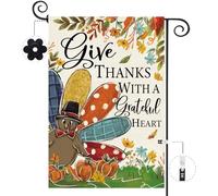 Thanksgiving, Give Thanks With A Grateful Heart Mini Bandiera Da Cortile 30X45Cm Bandiere Decorative Stagionale Bandiera Da Giardino Per Casa Prato Festival
