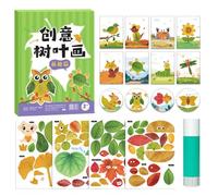 Thanksgiving Leaf Art Project - Set fai da te per l'autunno, set di materiali educativi fai da te con fogli adesivi e modelli di campione | Giocattoli educativi fatti a mano per decorazioni natalizie