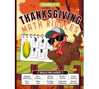 Thanksgiving Math Riddles and Puzzles: 3rd and 4th Grade Math Review Workbook