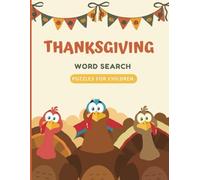 Thanksgiving Puzzle Book for Kids: Large Print Word Searches