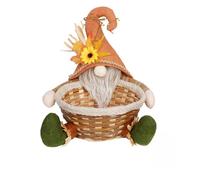 Thanksgiving Scarecrow Doll - Candy Container Basket, Straw Hat Gnome