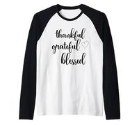 Thanksgiving Thankful Grateful Blessed Thankful Maglia con Maniche Raglan