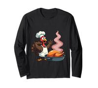 Thanksgiving Turkey Chef Funny Thanksgiving Turkey Maglia a Manica