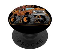 Thanksgiving Turkey Monster Truck Cartoon Per Bambini PopSockets PopGrip Adesivo