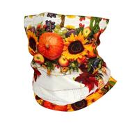 Thanksgiving with Autumn Pumpkins Fall Leaves 26X30Cm Antivento Ghetta da Collo Durevole Bandana per attività Campeggio Donna