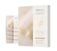 THANKYOU FARMER Rice Pure Glow Collagen Mask 4ea - Korean Collagen Face Mask Overnight, Hydrogel Skin Elasticity Plumping