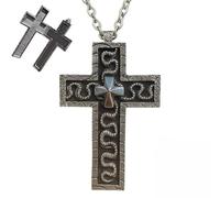 Thanos, collana con croce stampata in 3D con ciondolo a forma di scatola scura, stile vintage, fatto a mano, da uomo e da donna, idea regalo alla moda unisex
