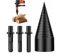 Thapncow 32mm Spaccalegna manuale in acciaio|con 360° Spaccalegna a cuneo|Cunei di spacco per legno|punta conica con 3 manici di foratura (quadro/esagonale/tondo) per spaccare legno e abbattere alberi