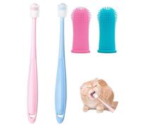 Thapncow 4 Spazzolino da denti per cani, in silicone a 360 gradi, pulisce facilmente i denti di cani e gatti, spazzolino in silicone morbido per uso alimentare,spazzolino a copertura total