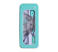 Thapncow 7 pezzi compasso scuola media, Set Geometria per Studenti, Scatola di Kit Goniometro, goniometro e bussola per studenti di scuola matematica e istruzione domestica (blu)