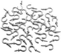 Thapncow Ganci a Vite 50 Pcs, Gancio a Vite, Vite ad Anello, di Ganci a Soffitto Ganci a Vite Multiuso,Ganci Avvitabili in Metallo, Gancio a Vite per Piante,Tazze,Decorazioni Artistich