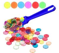 Thapncow Set da bingo magnetico, 1 pz stick magnetico e 100 pz chip, Gioco della Lotteria, accessori da tombola, gettoni da gioco, forniture per la scuola materna contatori matematici (misto)