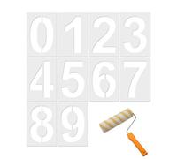 Thapncow Stencil Numeri, 10 Pezzi Pittura per lettere Riutilizzabili, per Pittura DIY Mailbox Segnali Road Parking Lot, Alfanumerico Modelli per Caratteri con Lettere Superiori