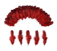 THARAHT Fagiano Piume plumage 120pcs Naturale 2-3 Pollici per Il Ringraziamento Crafts Cappelli Cucire Abbigliamento Nozze Dream Catcher Decorazione Piume, Rosso