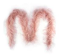 THARAHT Piuma di struzzo Boa 2PLY 2Yard naturale soffice piuma Boa per artigianato fai da te matrimonio Pasqua Halloween Party Costume Decorazione Piuma di struzzo Boa, sporco rosa