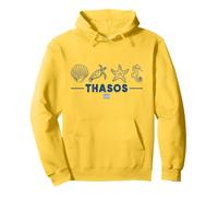 Thasos Animali Marini Bandiera Greca Creature Marine Isola Grecia Felpa con Cappuccio