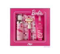 THAT PINK SET Barbie™ x Fler - Rasoio Donna con Supporto e 2 Lamette di Ricambio, Rasoi Unisex, Set con Mousse per la Depilazione e Crema Corpo Lenitiva, Lametta con Aloe Vera