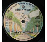 THAT WAS YESTERDAY 7" (VINYL 45) UK WARNER BROS 1977