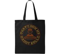 That's How My Daddy Rolls Funny Driver Trucker Meccanico Naturale Ecologico Cotone Tote Bag Nero, Nero , Taglia unica