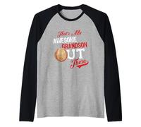 That's My Awesome Grandson out There Baseball Lovers Maglia con Maniche Raglan