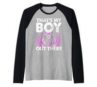 That's My Boy out There Football Mom Maglia con Maniche Raglan