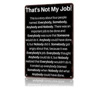 That's Not My Job Tin Sign 12x8 Inch