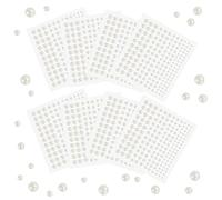 THATSRAD 1650 perline semicircolari autoadesive bianco crema schiena piatta per fai da te, decorazione vestiti, gioielli, matrimoni, portafoglio, cellulare, 3/4/5/6 mm