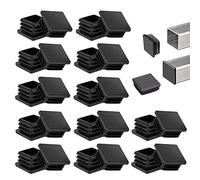 THATSRAD 32 Pz Tappi Quadrati per Tubolari 40x40mm Tappi per Tubolari Rettangolari Tappi in Plastica per Tubi Quadrati Tappi a Lamelle Quadrati Tappi Tubi Quadrati Nero per Sedie Divani Tavoli Ripiani