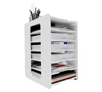 THATSRAD Organizzatore da Ufficio per Scrivania Organizzatore di Carta a 7 Livelli Organizer per Scrivania A4 Porta Documenti da Scrivania Vassoio Portadocumenti per Ufficio per Ufficio Scuola e Casa