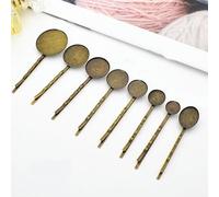 THAYLA 55 * 10-16MM 30 pz Retro Metallo Pinze Vassoio Mollette Per Capelli Vassoio Capelli Bobby Spilli Con Vassoio Vuoto rotondo Lunetta Impostazioni Vassoi per Capelli