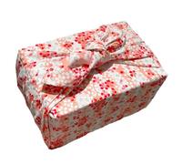 THAYLA Panno da Imballaggio Giapponese in Cotone Riutilizzabile con Motivo Fiore, 50-90 cm, Panno Regalo per Confezionamento Ecco Come Fare Regali in Stile Giapponese (Albicocca, 60 * 60 cm)