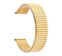 THBGTCNQ 12mm 14mm 16mm 18mm 20mm Cinturino elastico in acciaio inossidabile con espansione in metallo, cinturino da polso in argento e oro con strumento(Gold,18mm)