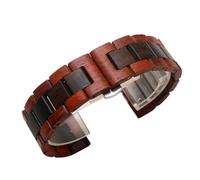 THBGTCNQ Cinturini for orologi in legno for uomo Donna Braccialetti di ricambio Bracciali a sgancio rapido 20mm 22mm Adatti for orologi intelligenti Orologi tradizionali(Red Black,22mm)
