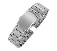 THBGTCNQ Cinturino di Ricambio con Maglie in Acciaio Inossidabile e Chiusura Pieghevole Universale in Metallo(Silver,16mm)