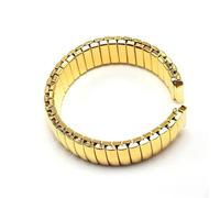 THBGTCNQ Cinturino elastico in acciaio inossidabile 12mm 14mm 16mm 18mm 20mm 22mm Cinturino in metallo estensibile dorato for orologio da uomo e da donna, sostituisci il cinturino da polso(Gold,16mm)