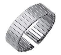 THBGTCNQ Cinturino elastico in metallo 22mm Cinturino in acciaio inossidabile Accessori for orologi Bracciale nero argento Cinturini di ricambio universali(Silver,22MM_L)