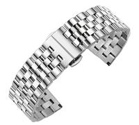 THBGTCNQ Cinturino for Orologio in Acciaio Inossidabile con Fibbia Pieghevole Unisex e interfaccia ad Arco(Silver B,21mm)