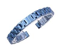THBGTCNQ Cinturino for Orologio in Acciaio Inossidabile con Fibbia Pieghevole Universale a sgancio rapido(Blue_10mm)