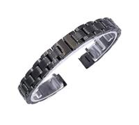 THBGTCNQ Cinturino for Orologio in Acciaio Inossidabile con Fibbia Pieghevole Universale a sgancio rapido(Black_8mm)