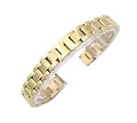 THBGTCNQ Cinturino for Orologio in Acciaio Inossidabile con Fibbia Pieghevole Universale a sgancio rapido(Gold_8mm)