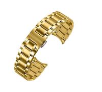 THBGTCNQ Cinturino for orologio in acciaio inossidabile da 12-24 mm, for uomo e donna, con estremità curve, adatto for smartwatch al quarzo.(Gold,12mm)