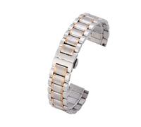THBGTCNQ Cinturino for orologio in acciaio inossidabile da 18 mm, cinturino di ricambio in metallo unisex(Siver rose gold,17mm)